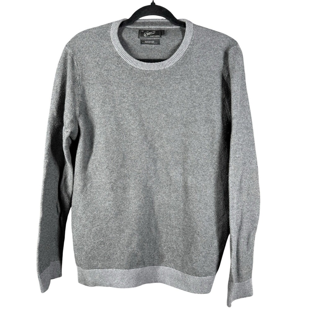 Grayers Sweater Mens Medium Gray Cotton Merino Wool Blend Crewneck‎